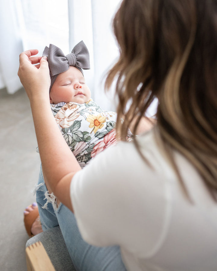 gray "chandler" newborn headwrap Newborn Stevie J's