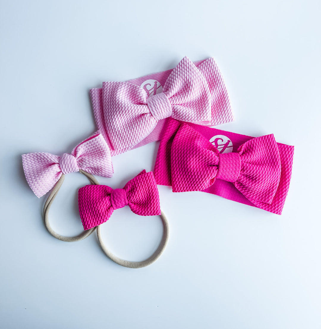 Newborn & Mini Bow On Nylon Bundle: Ballerina & Hot Pink "Chandler" mixed bundle StevieJs