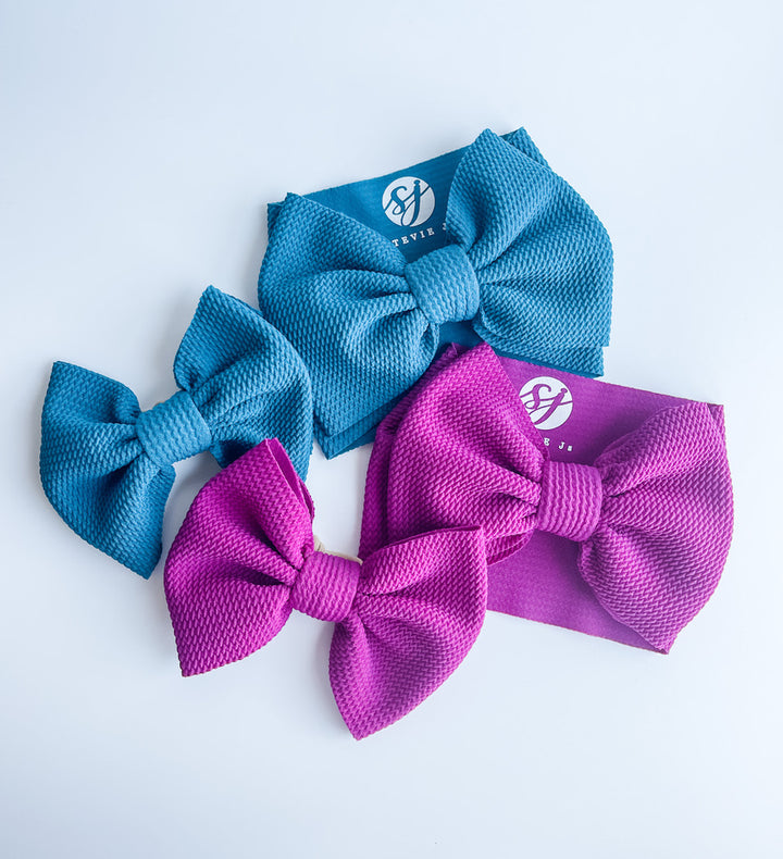 Original Headwrap & Regular Bow Bundle: Teal & Berry "Chandler" mixed bundle  StevieJs