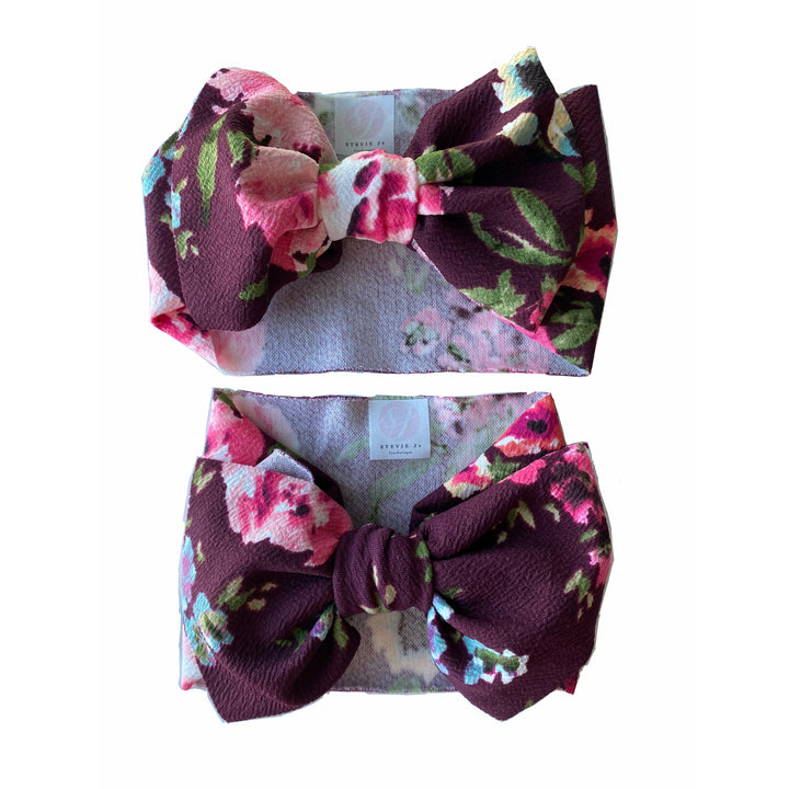 burgundy floral "julia" headwrap  StevieJs