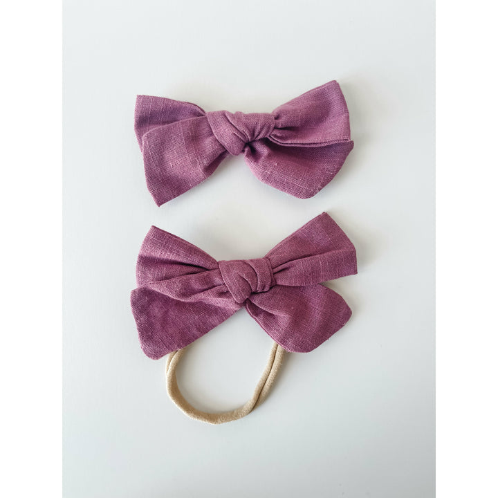 amethyst “little linen” bow  StevieJs