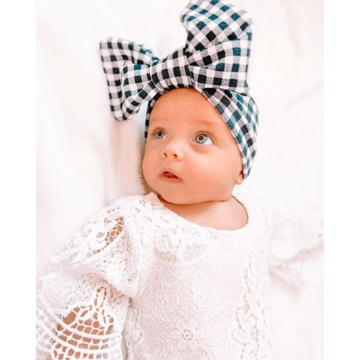 navy gingham "julia" headwrap headwrap Stevie J's