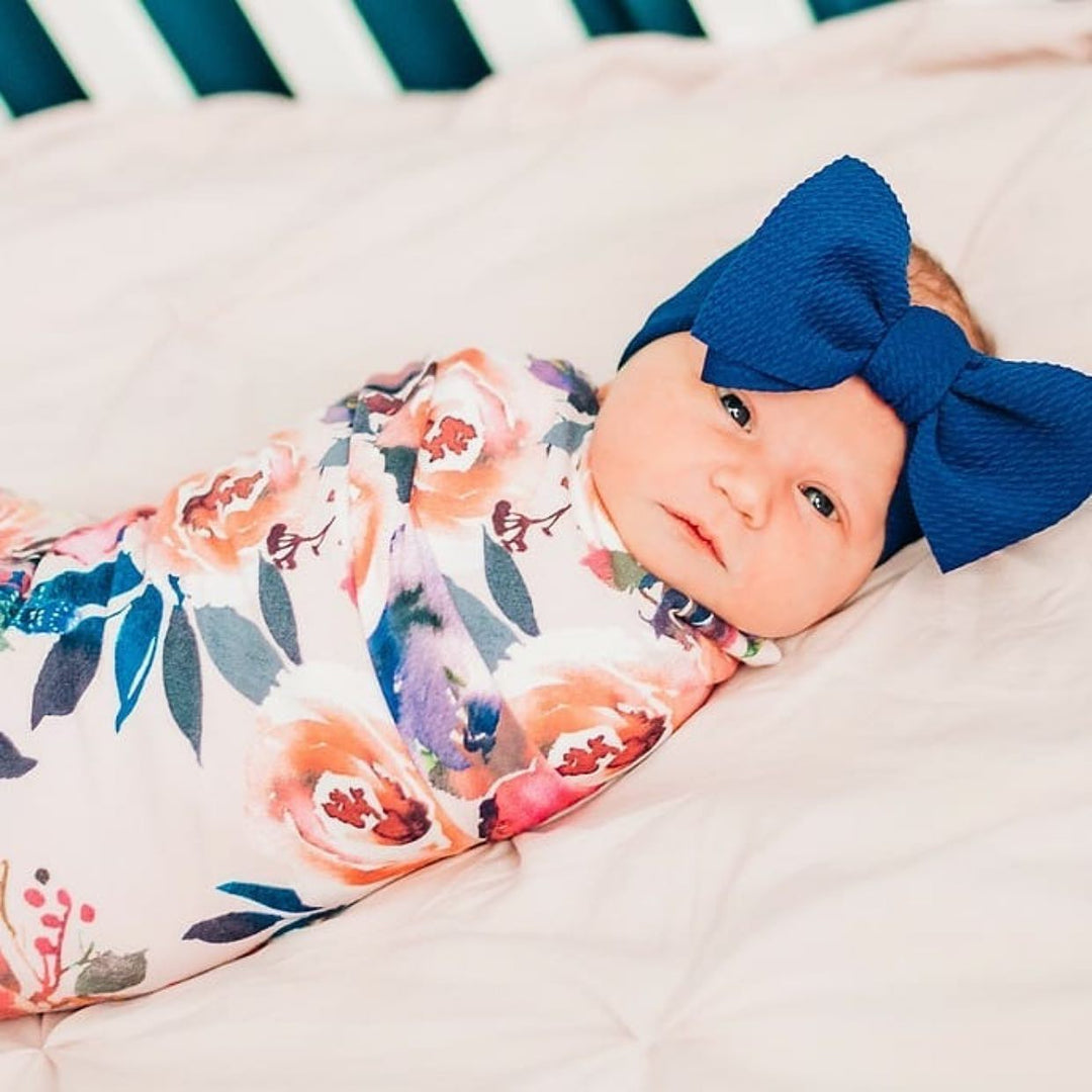 navy "chandler" newborn headwrap Newborn Stevie J's