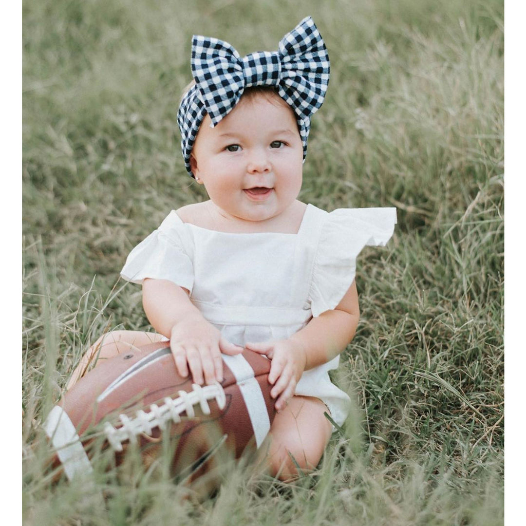 navy gingham "julia" headwrap headwrap Stevie J's Baby