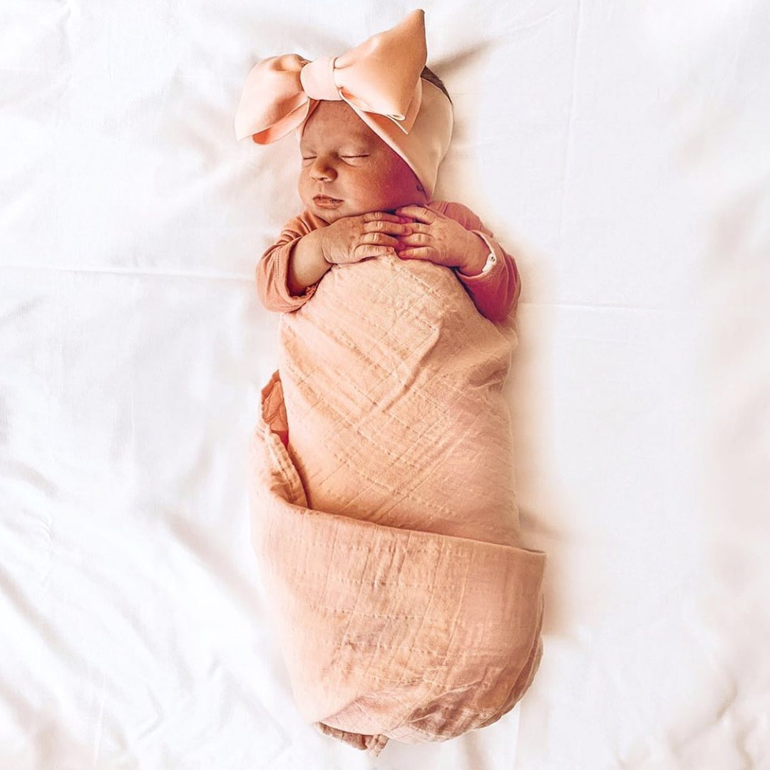 peachy pink "butter" newborn headwrap Newborn Stevie J's