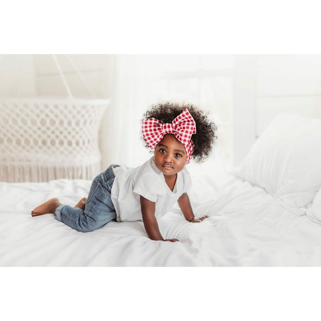red gingham "julia" headwrap headwrap Stevie J's Toddler