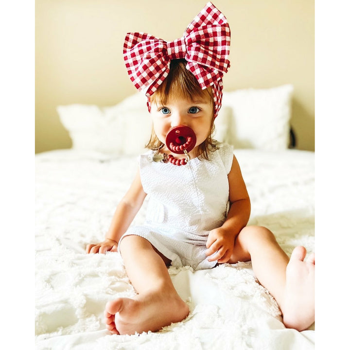 red gingham "julia" headwrap headwrap Stevie J's