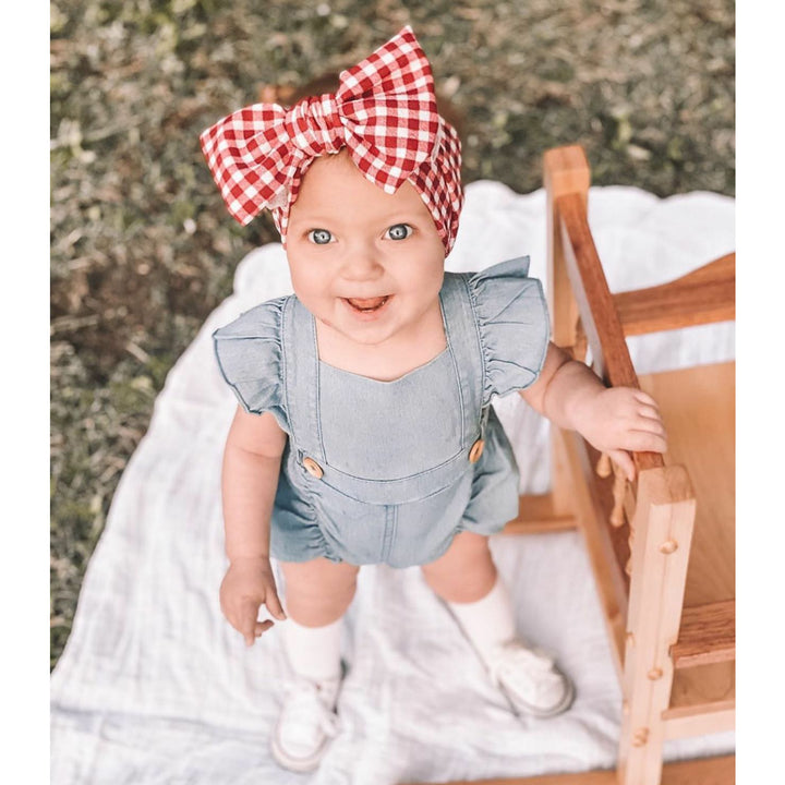 red gingham "julia" headwrap headwrap Stevie J's