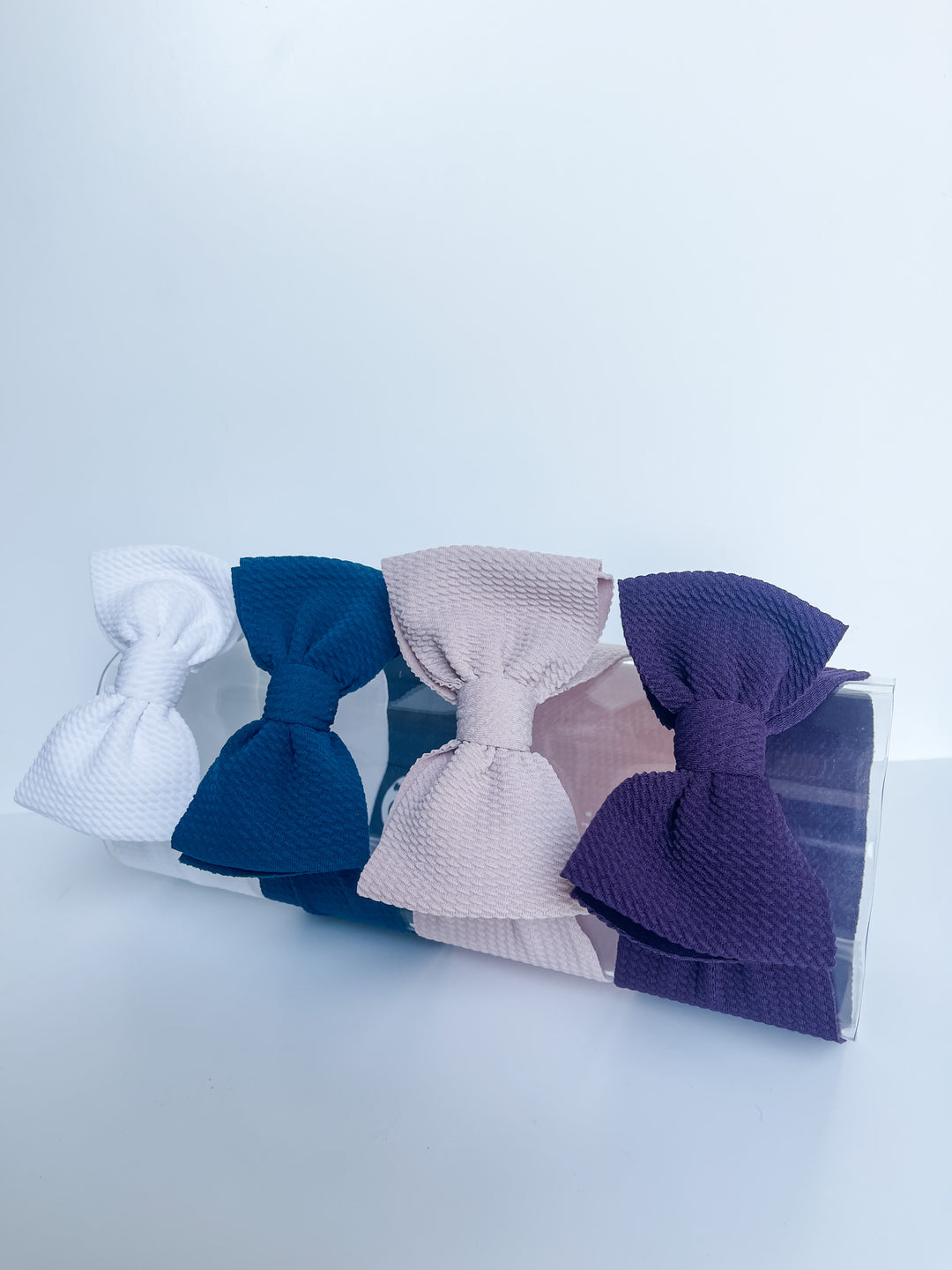 White, Cornflower, Powder Pink, & Plum “Chandler” NEWBORN Bundle (4) StevieJs