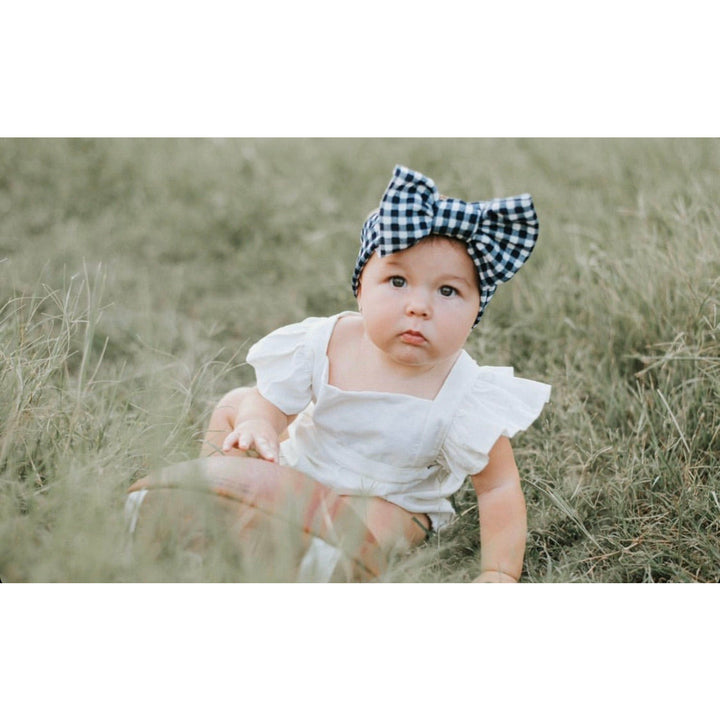 navy gingham "julia" headwrap headwrap Stevie J's