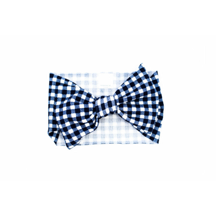navy gingham "julia" headwrap headwrap Stevie J's