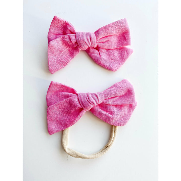 watermelon “little linen” bow  StevieJs