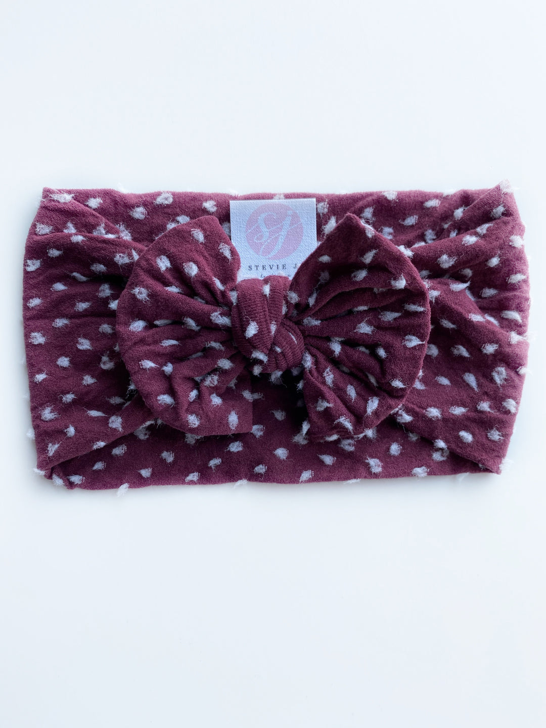 plum • swiss dot "classic" nylon knot headwrap StevieJs