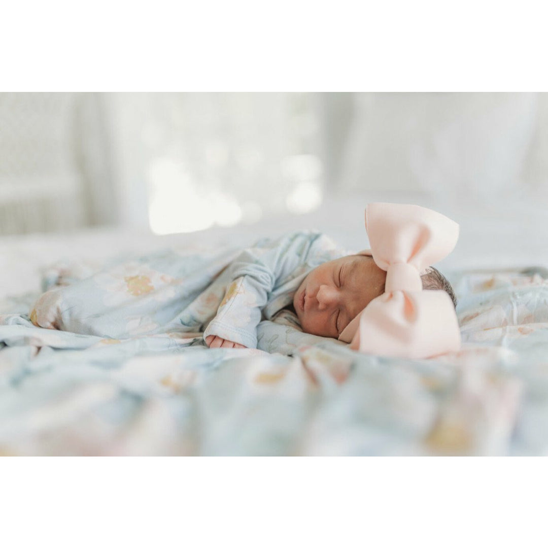 Light Blue Floral Swaddle  Stevie J's