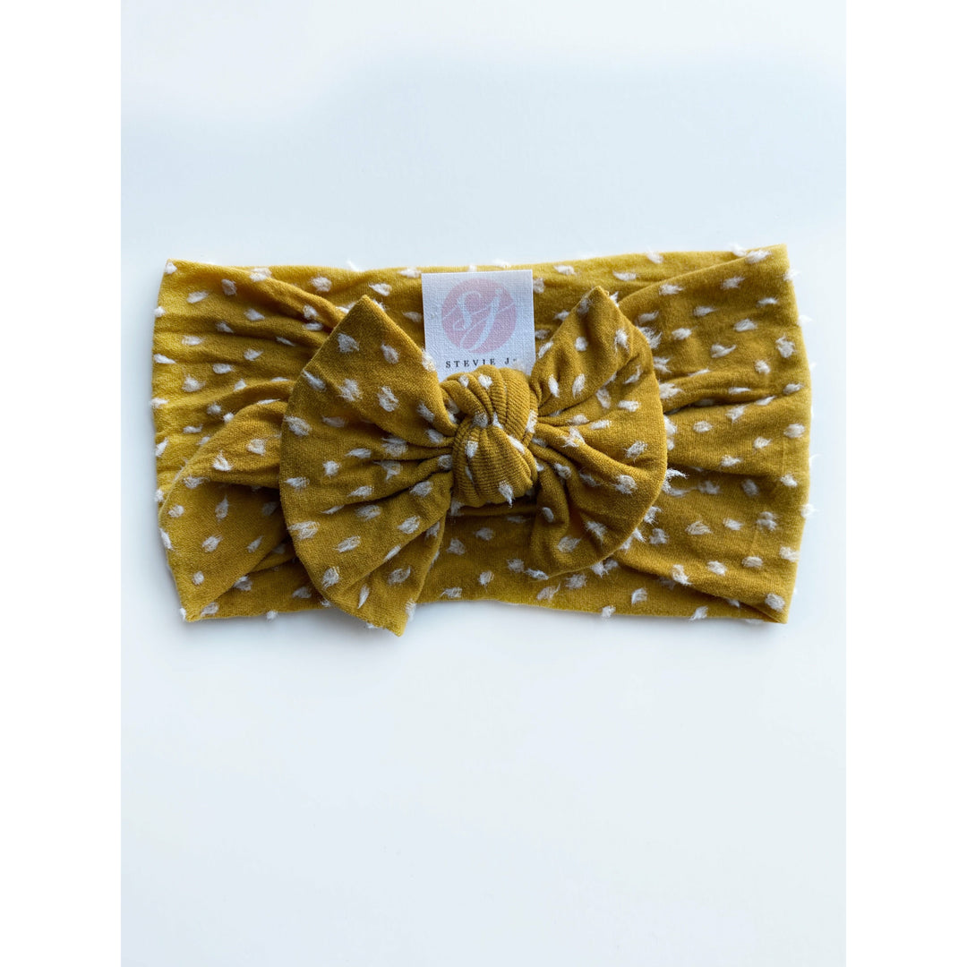 mustard • swiss dot "classic" nylon knot headwrap StevieJs