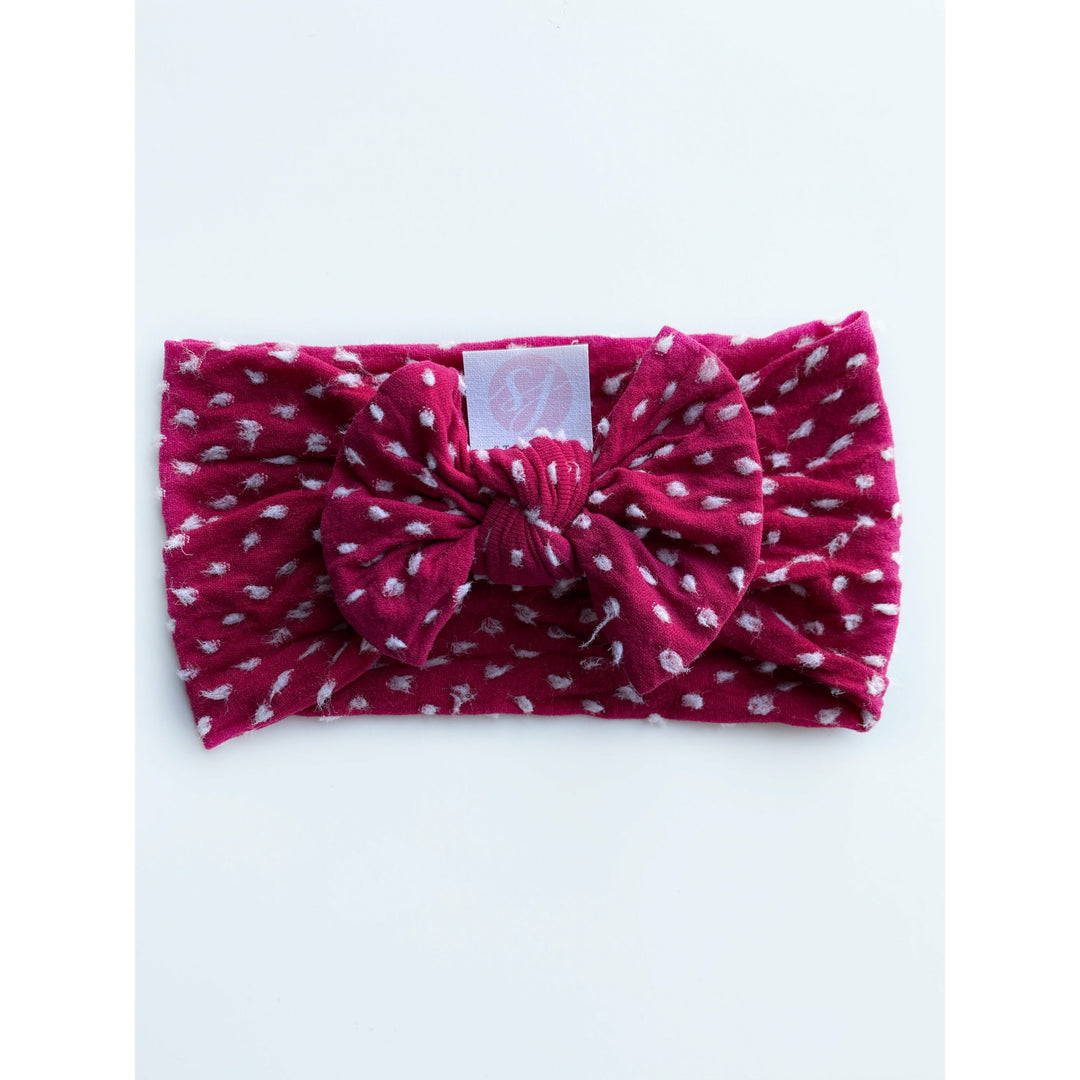 red • swiss dot "classic" nylon knot headwrap StevieJs