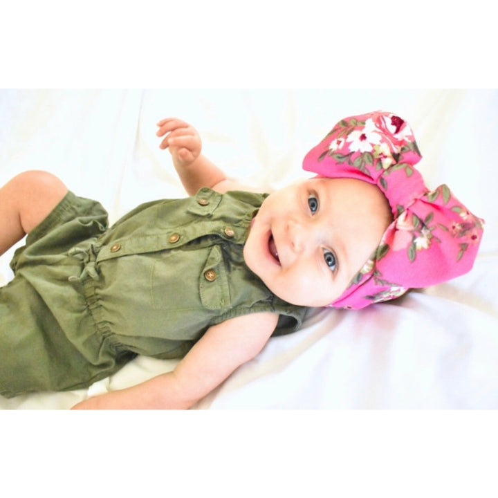 bright pink floral “julia” headwrap Stretch Wrap Stevie J's
