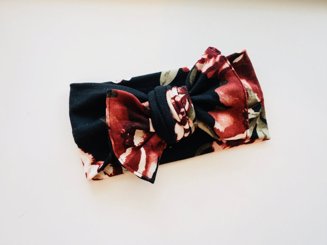 black and burgundy floral "butter knot" StevieJs