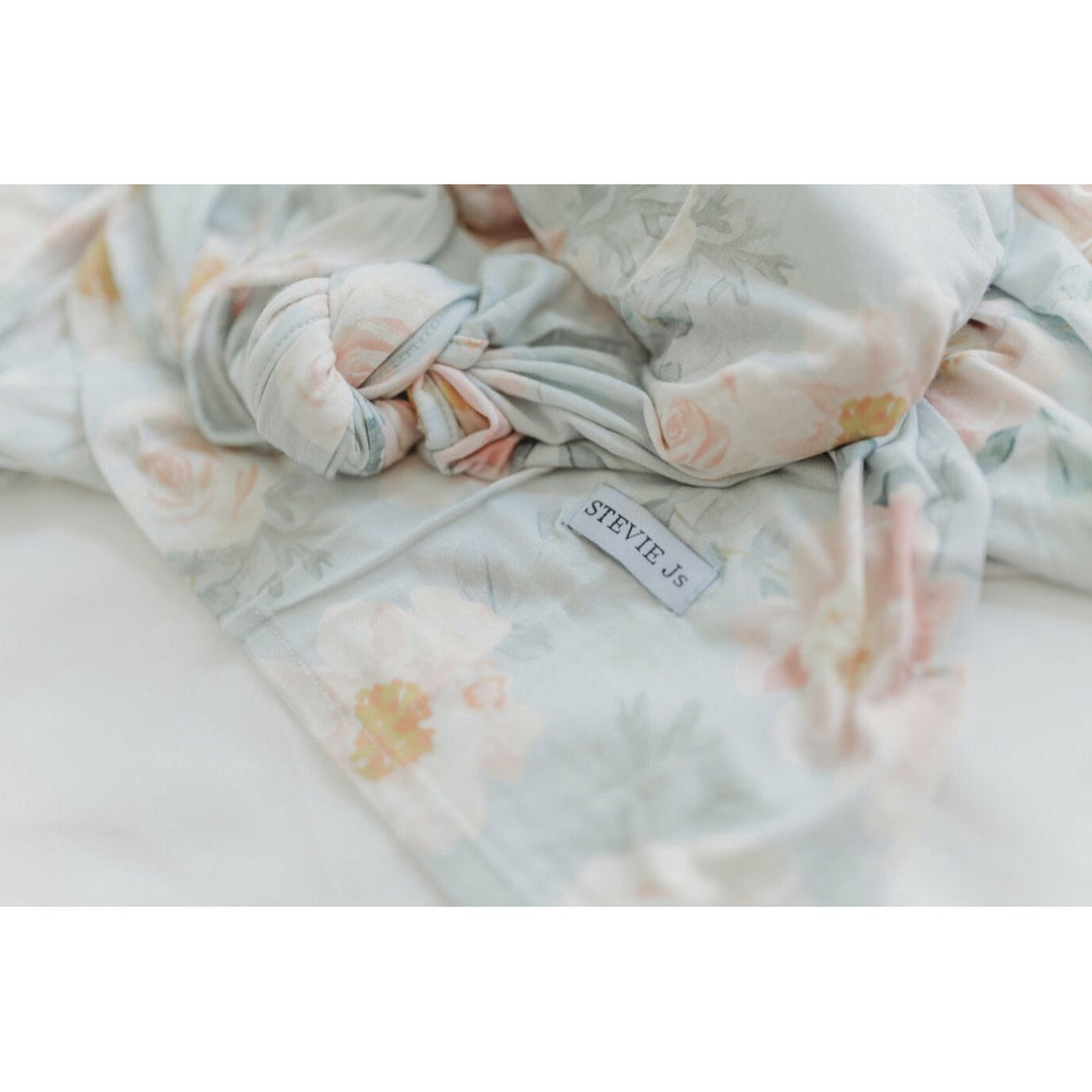 Light Blue Floral Swaddle  Stevie J's