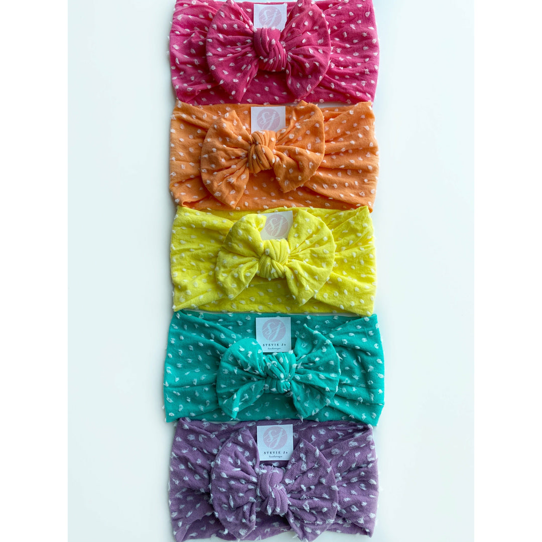 fruit punch • swiss dot "classic" nylon knot headwrap StevieJs