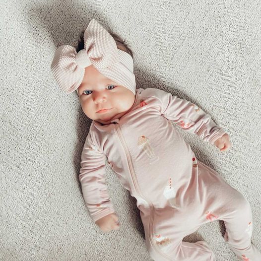 powder pink "chandler" newborn headwrap Newborn Stevie J's & Co.