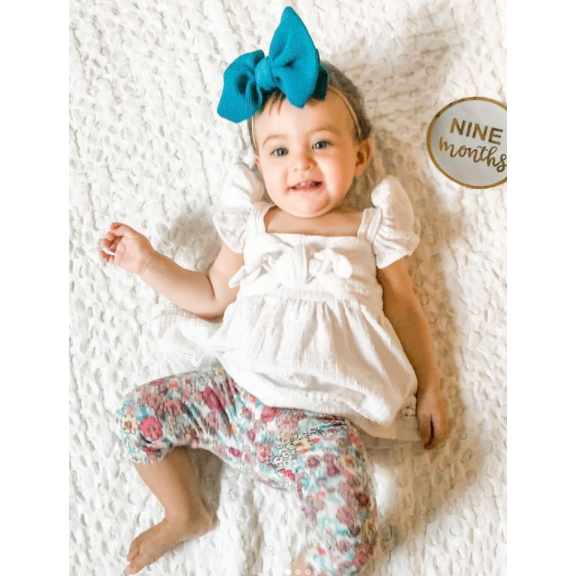 teal "chandler" bow on nylon bow on nylon Stevie J's & Co.