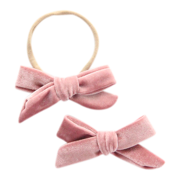 vintage pink dainty velvet bow dainty velvet StevieJs