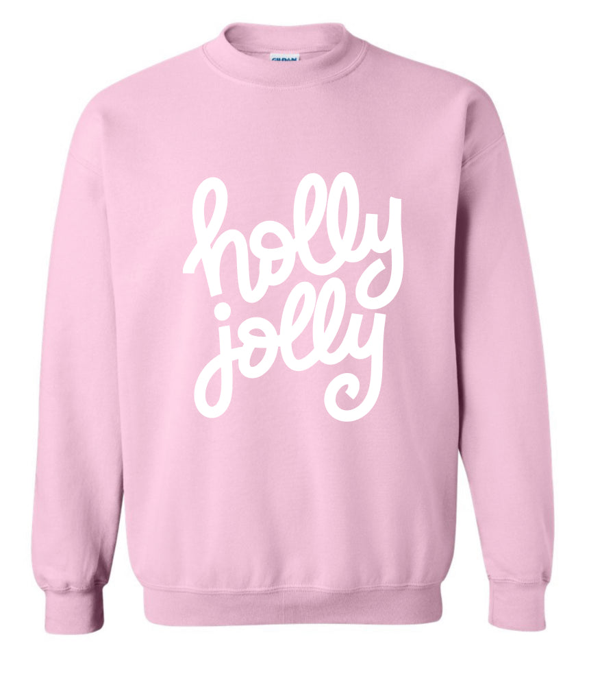 Soft Pink HOLLY JOLLY Sweatshirt Sweater Stevie Js & Co   