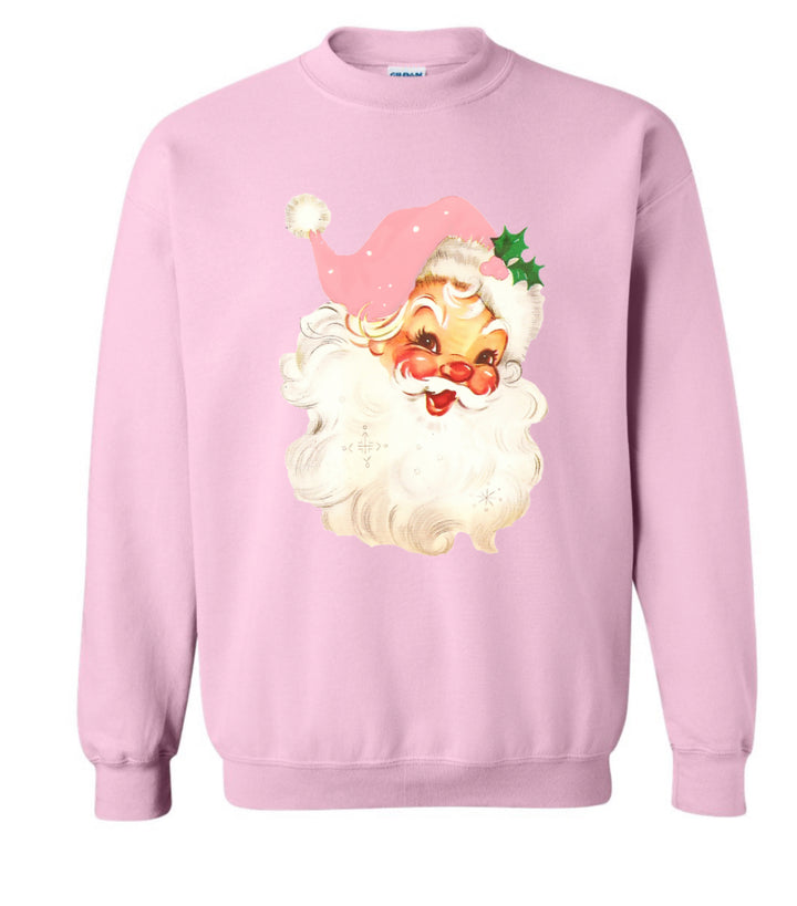 Soft Pink Vintage Santa Sweatshirt Sweater Stevie Js & Co   
