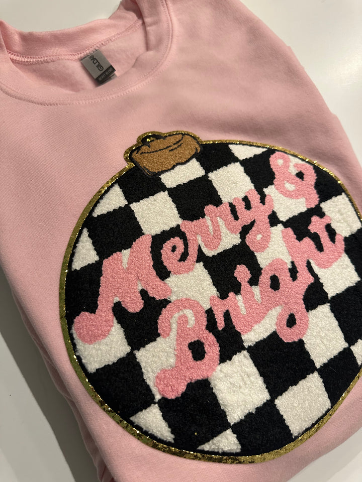 Patch Sweatshirts READY TO SHIP clothing Stevie Js & Co Soft Pink [Merry & Bright] Adult XL  