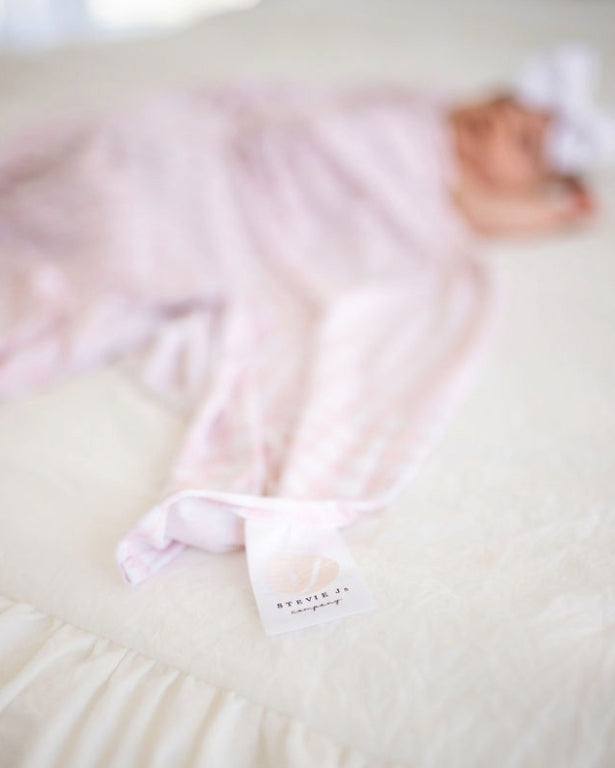 "Pink Gingham" Bamboo Swaddle  StevieJs   