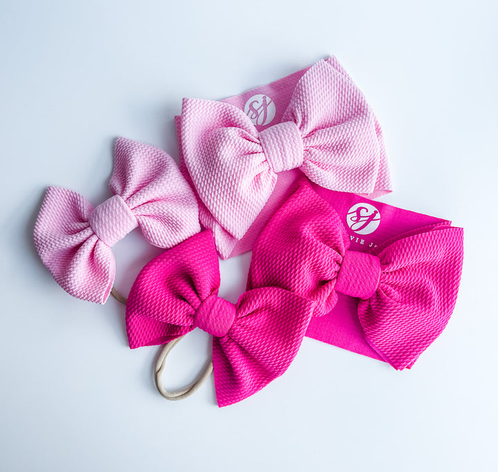 Original Headwrap & Regular Bow Bundle: Ballerina & Hot Pink "Chandler" mixed bundle  StevieJs   