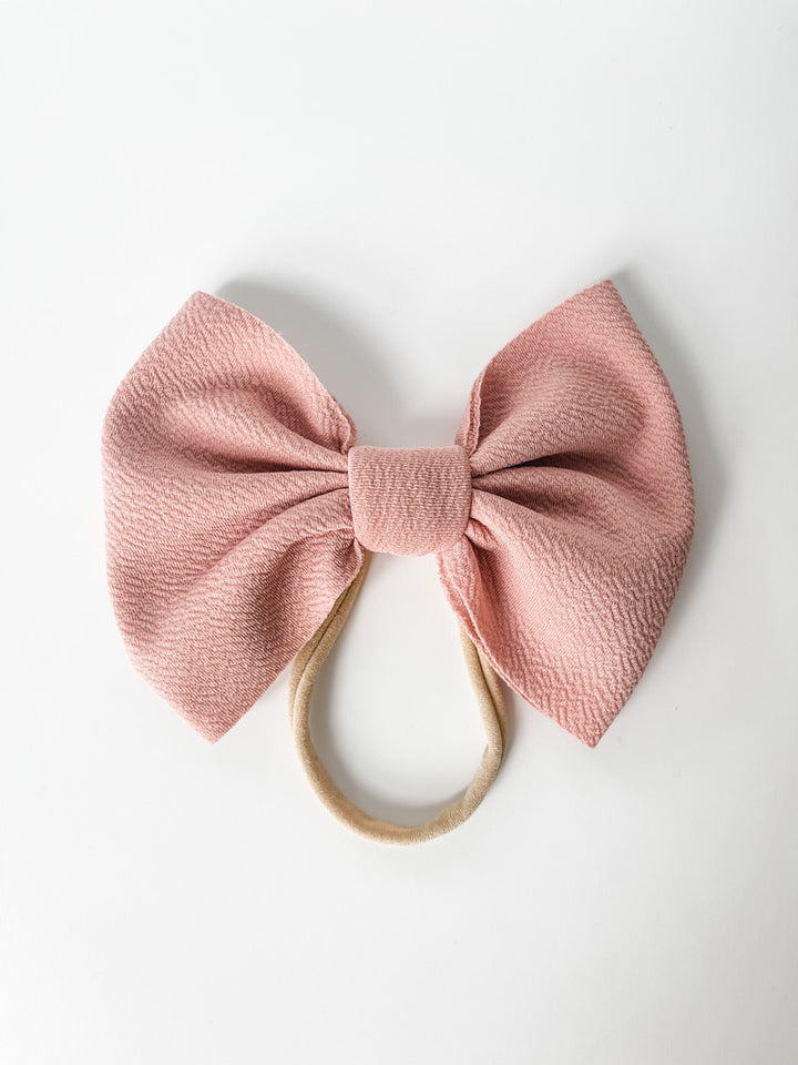 antique pink “julia" bow on nylon bow on nylon Stevie J's   