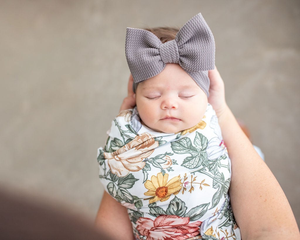 gray "chandler" headwrap Stretch Wrap Stevie J's Newborn (Approx Preemie - 3 Months)  