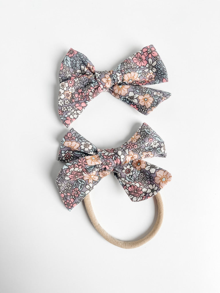 lavender floral printed "liberty" bow  StevieJs   