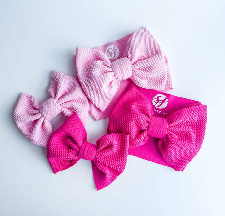Original Headwrap & Regular Bow Bundle: Ballerina & Hot Pink "Chandler" mixed bundle  StevieJs   