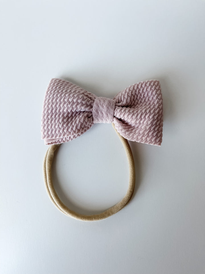 powder pink “chandler" bow on nylon bow on nylon Stevie J's & Co. mini  