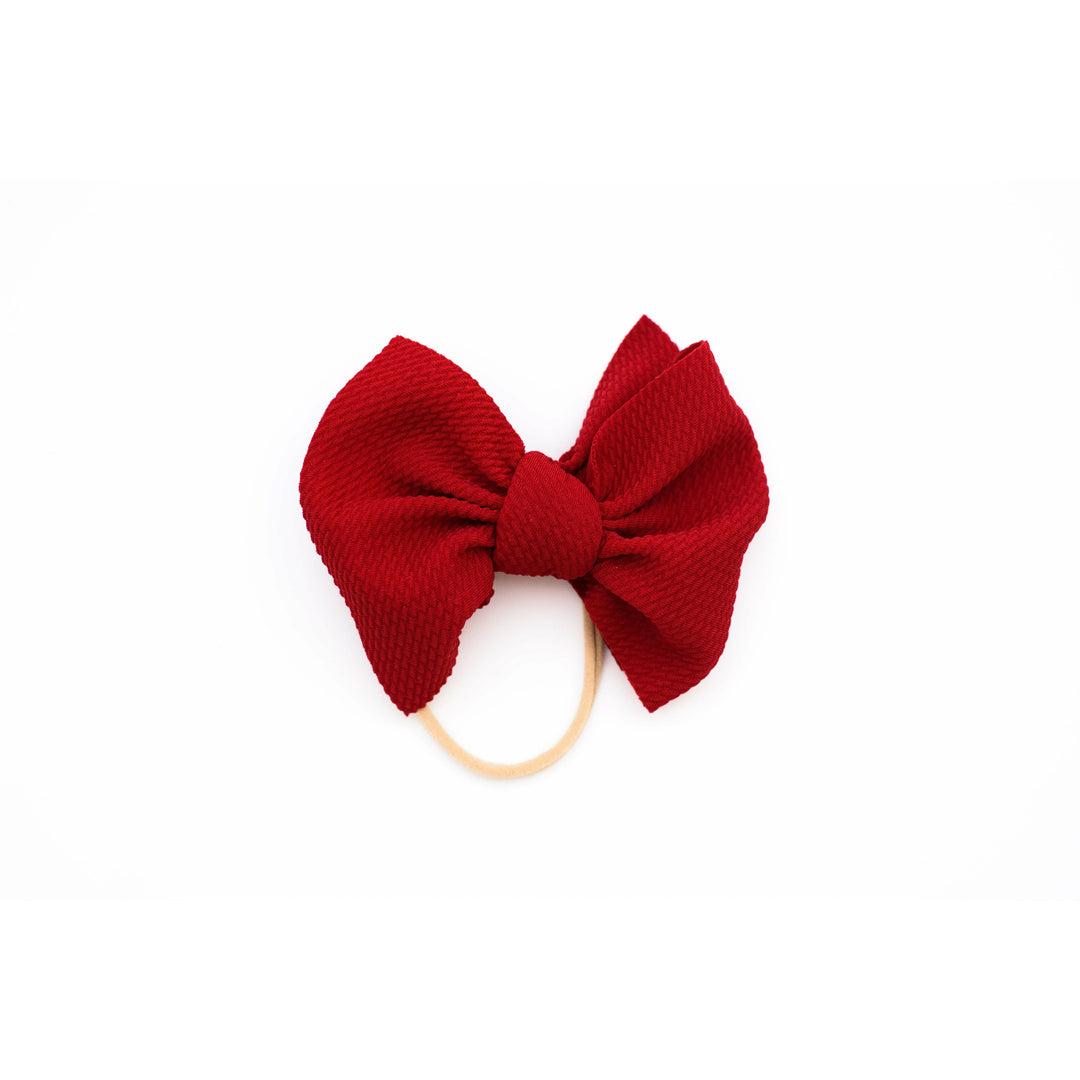 apple red "chandler" bow  on nylon bow on nylon Stevie J's & Co.   