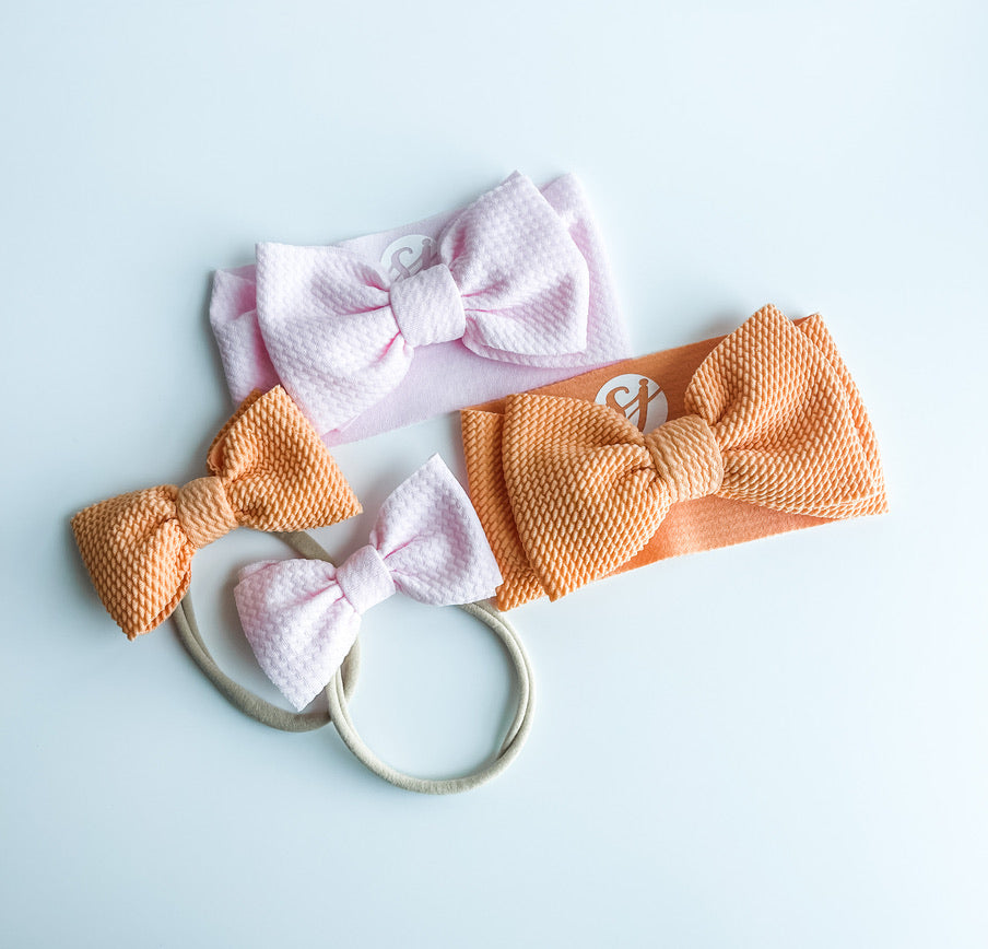 Newborn & Mini Bow On Nylon Bundle: Peony & Orange Marmalade "Chandler" mixed bundle  StevieJs   