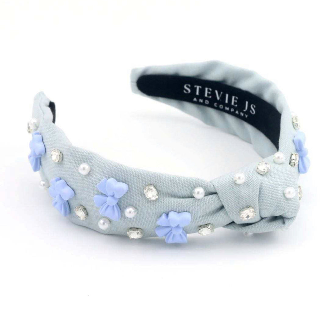 Baby Blue BOW "Kid/Small" Knotted Headband  Stevie Js & Co   