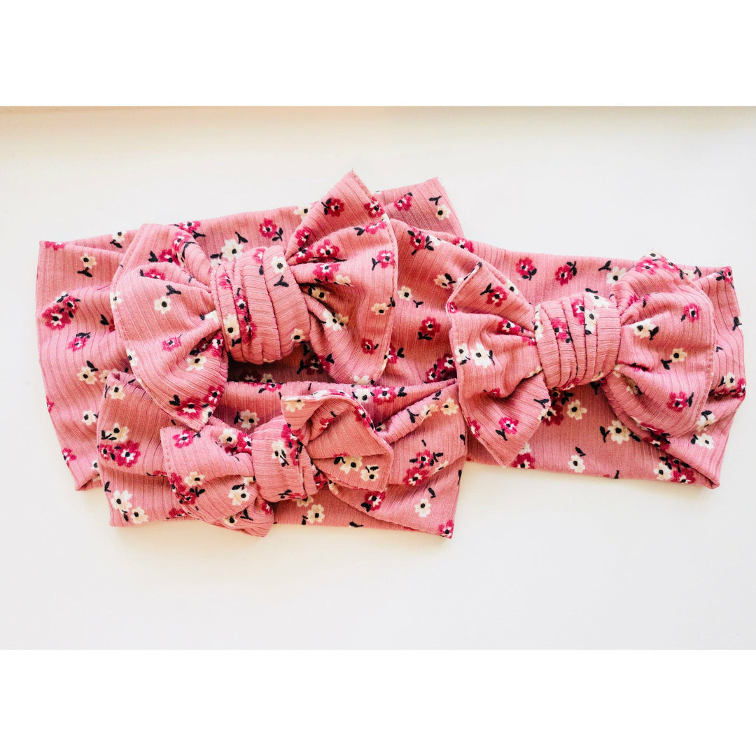 Pink Ribbed Floral Butter Knot  StevieJs   