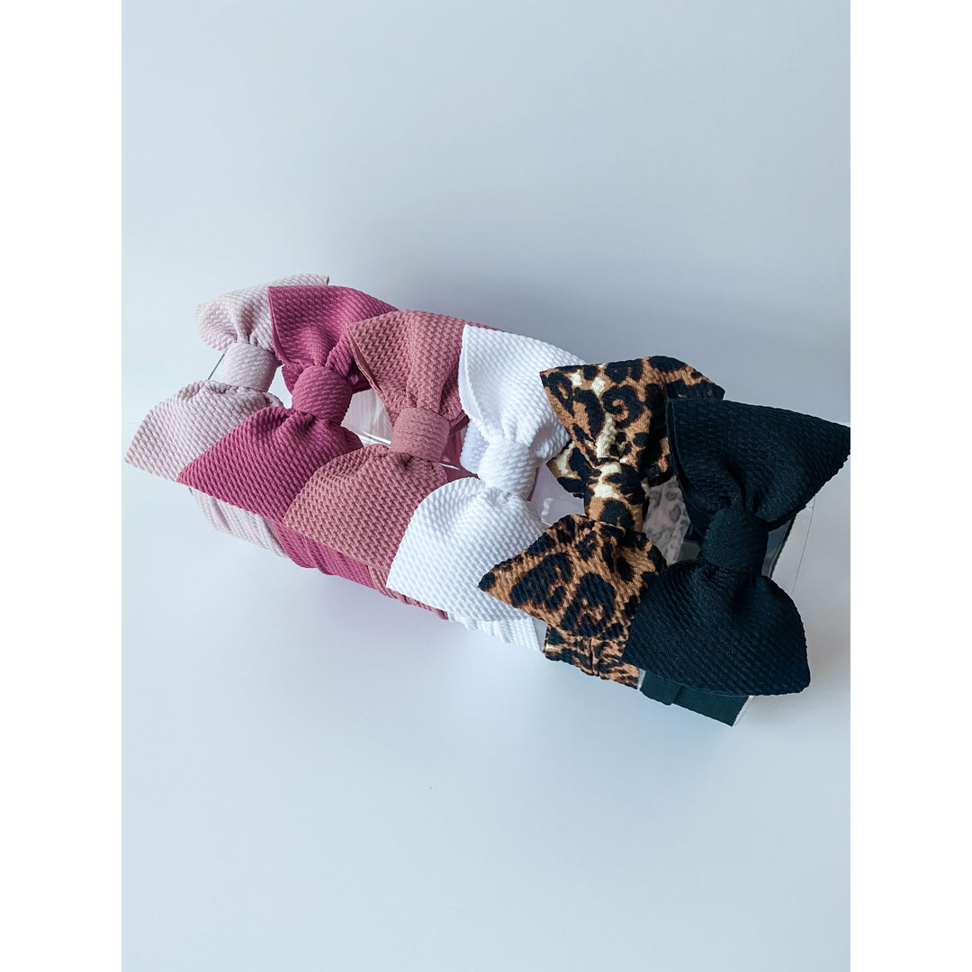 Powder Pink, Dark Rose, Rosie Posie, White, Leopard, Black “Chandler” NEWBORN Bundle (6)  StevieJs   