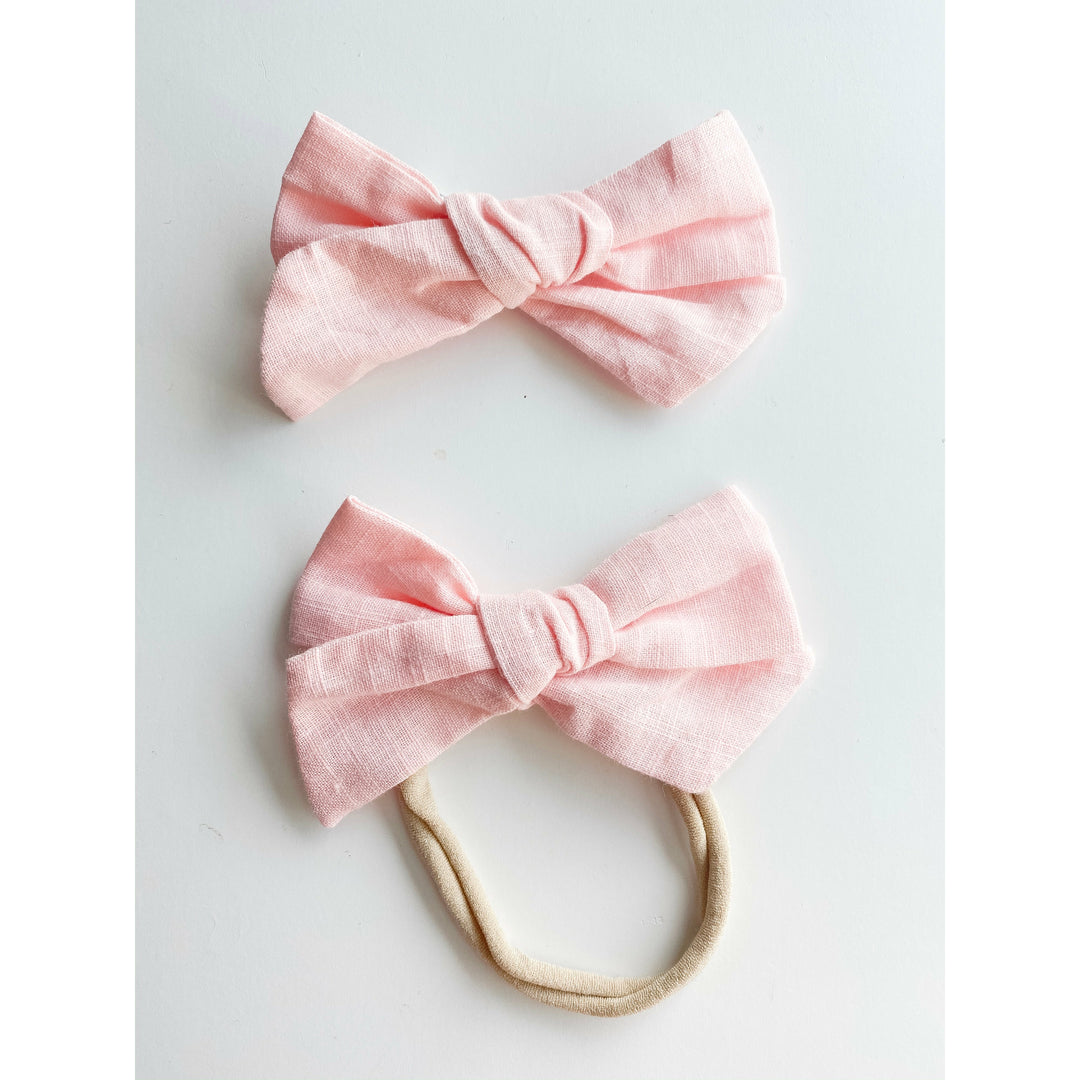 bubblegum “little linen” bow  StevieJs   