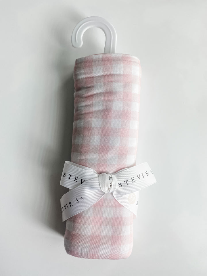 "Pink Gingham" Bamboo Swaddle  StevieJs   