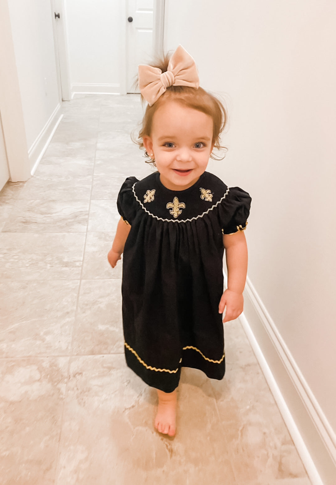 sachin and babi light blue dress Champagne Bow Rosette Dress